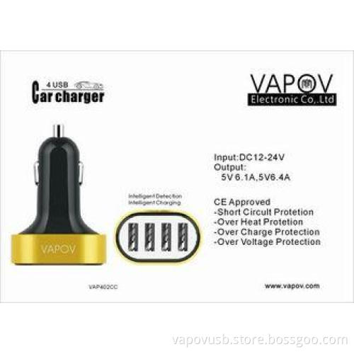 8.4 A 4 Port Mini USB Intelligent Car Charger for iPhone